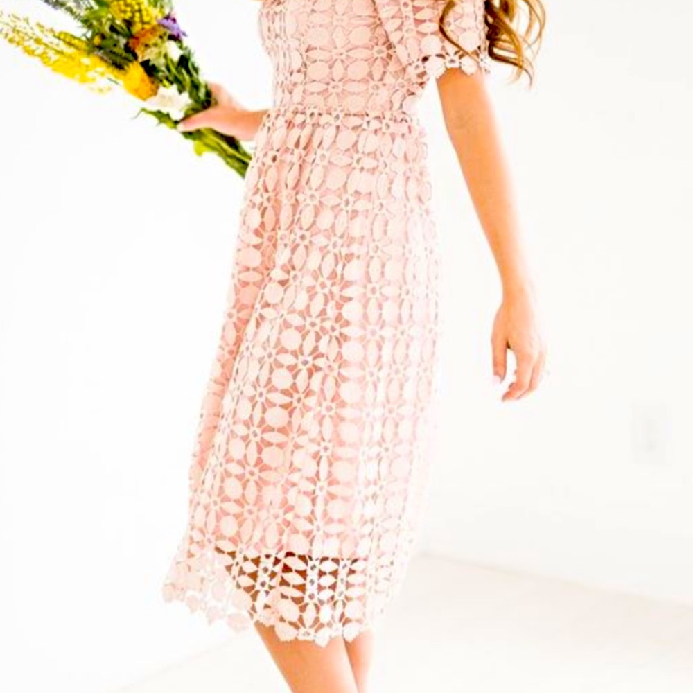 Pink Bohme Midi Dress Broderie